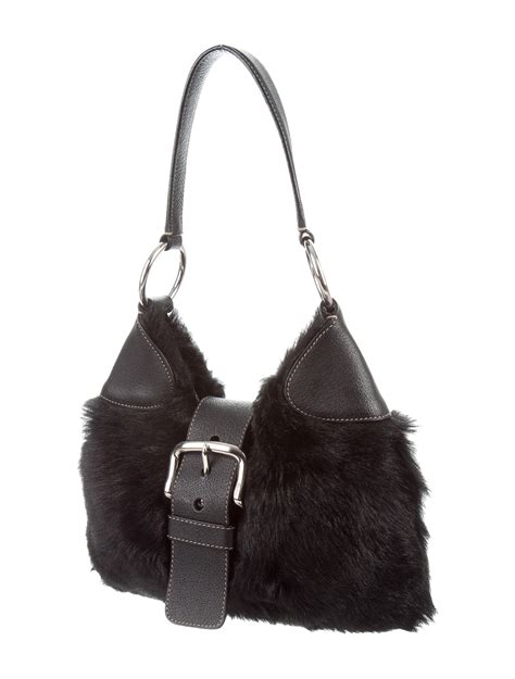 white furry prada bag|Prada purses.